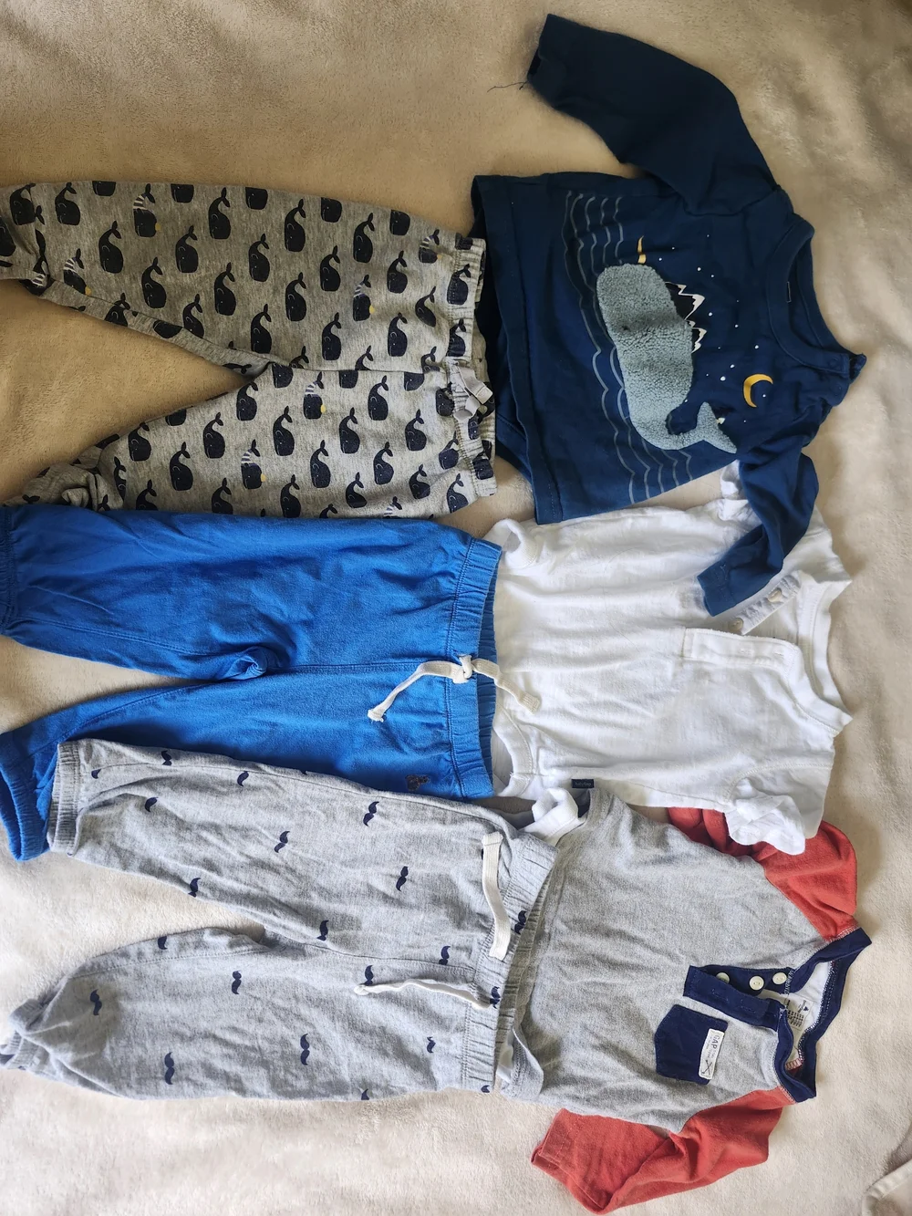 GAP Kids Navy, Bright Blue & Gray Whale Playtime Matching Set